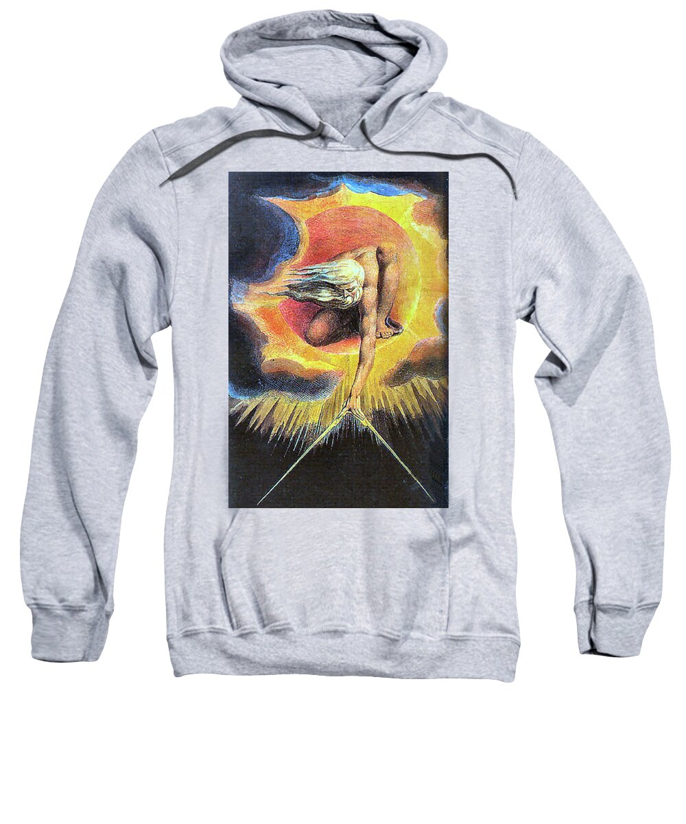 Romanticism Sweatshirt featuring the painting God As Architect #1 by William Blake