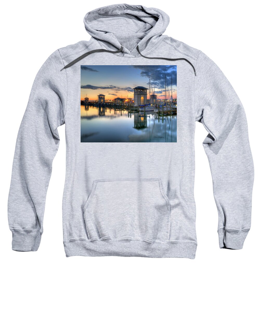 Sunset Sweatshirt featuring the photograph Gulfport Harbor #2 by Don Schiffner