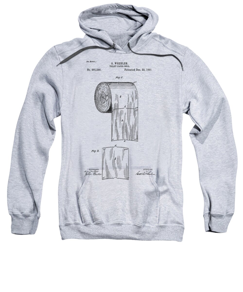 Toilet Paper Sweatshirt featuring the photograph Toilet Paper Roll Patent 1891 #3 by Chris Smith