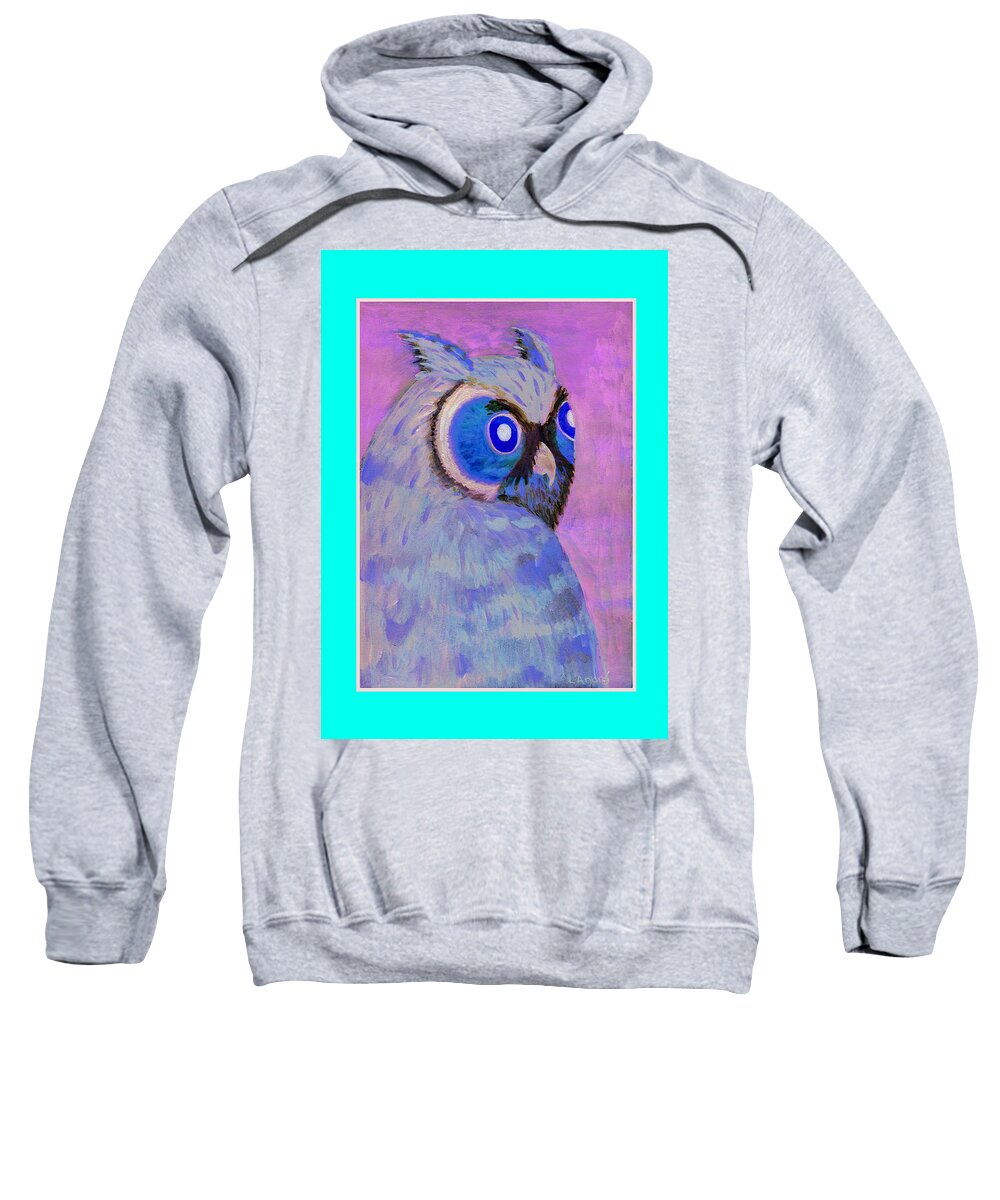 Owl Sweatshirt featuring the painting 2009 Owl Negative by Lilibeth Andre