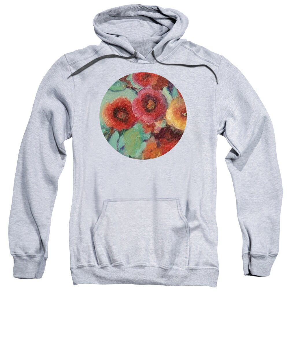 Floral Sweatshirt featuring the painting Floral Painting #1 by Mary Wolf