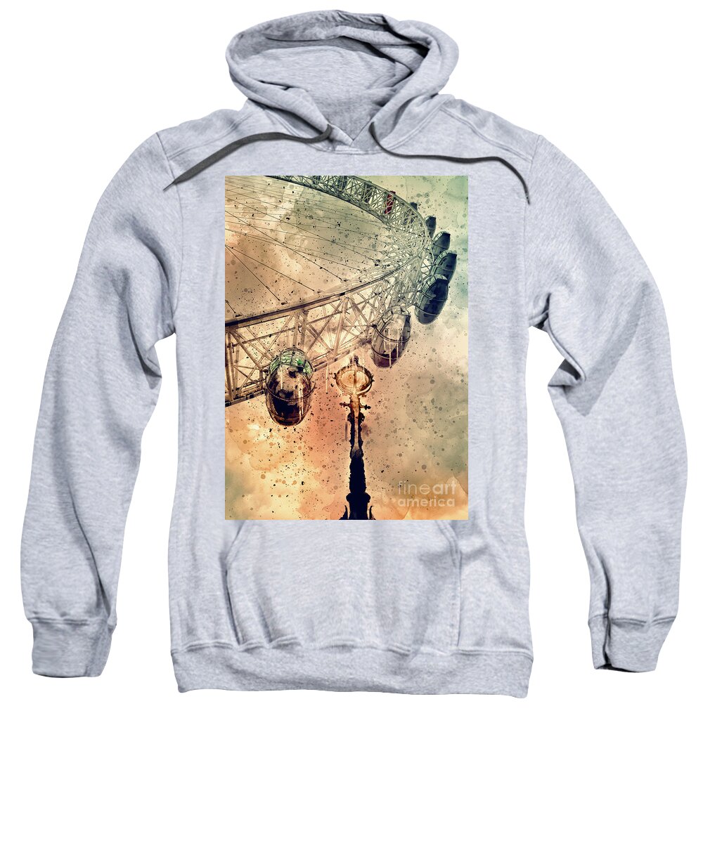 London Sweatshirt featuring the painting London Eye #3 by Svetlana Sewell