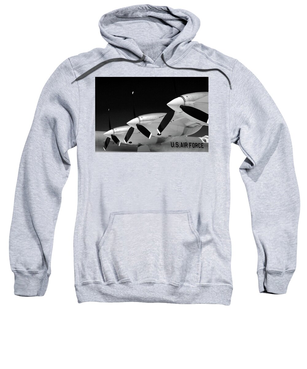 Plane Sweatshirt featuring the photograph 3 Props bw #79 by Raymond Magnani