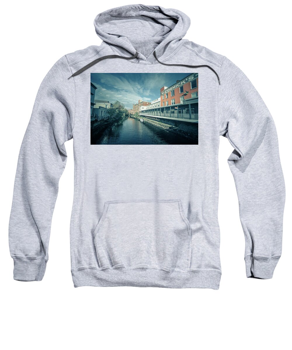 Town Sweatshirt featuring the photograph Westerly is a town on the southwestern shoreline of Washington C #3 by Alex Grichenko