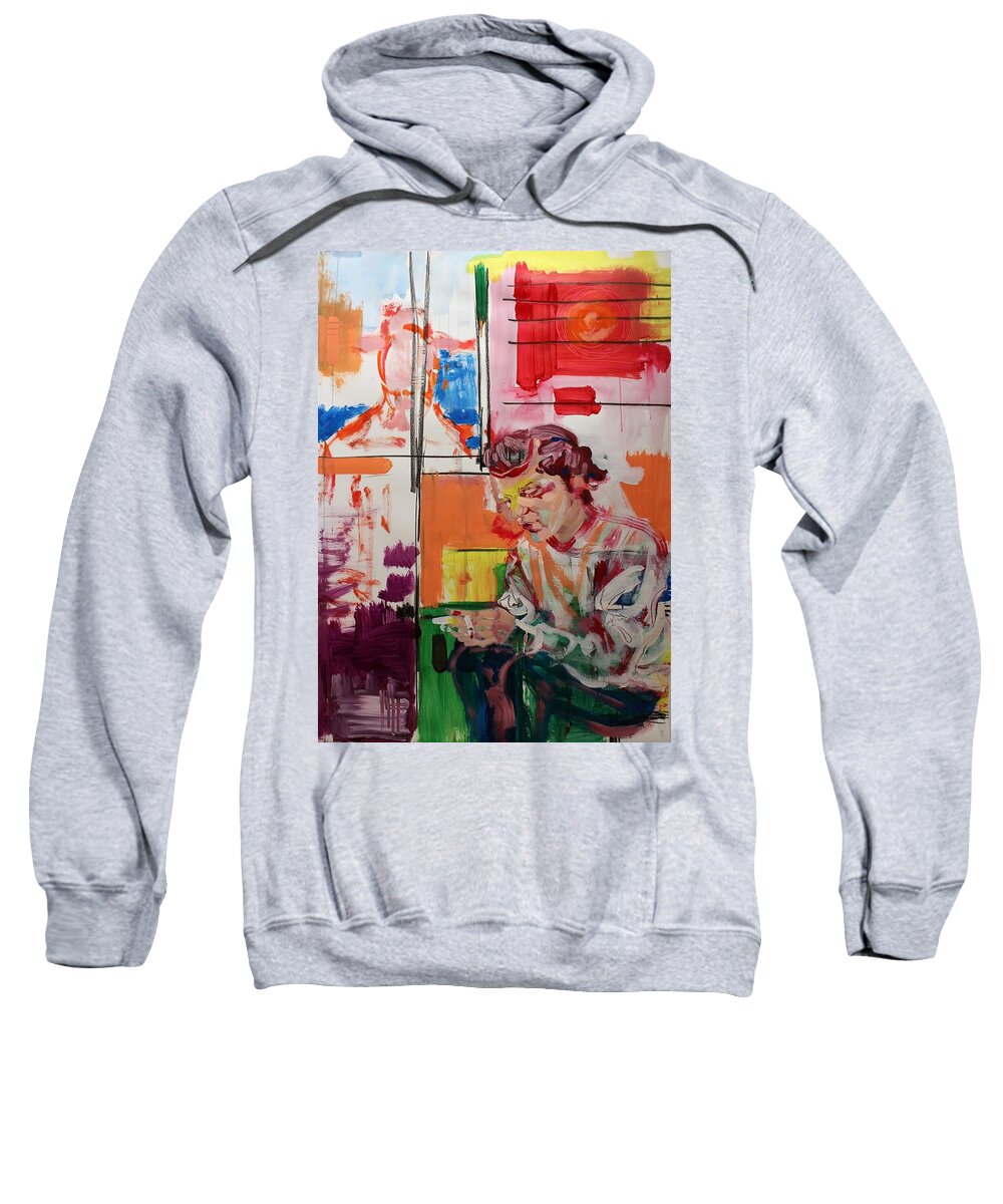 Expressive Sweatshirt featuring the painting 3rd Hand by Aort Reed
