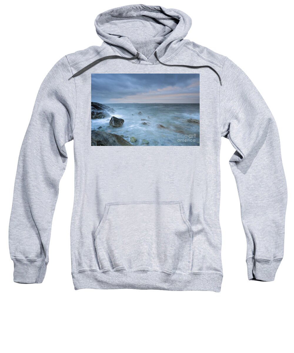 Mull Of Kintyre Sweatshirt featuring the photograph Sound of Jura at Sunset by Maria Gaellman