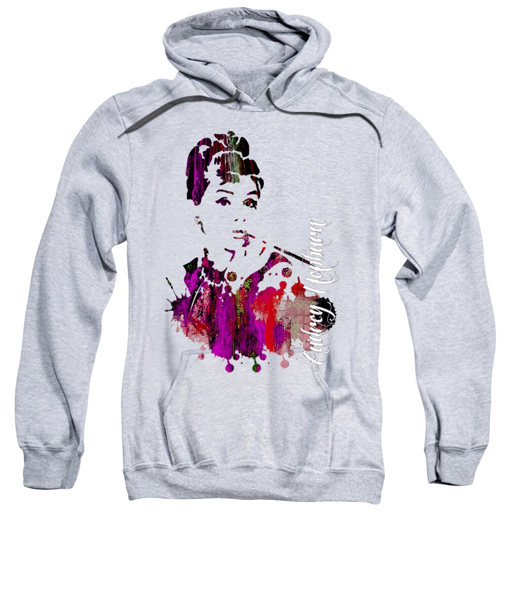 Audrey Hepburn Sweatshirt featuring the mixed media Audrey Hepburn Collection #44 by Marvin Blaine