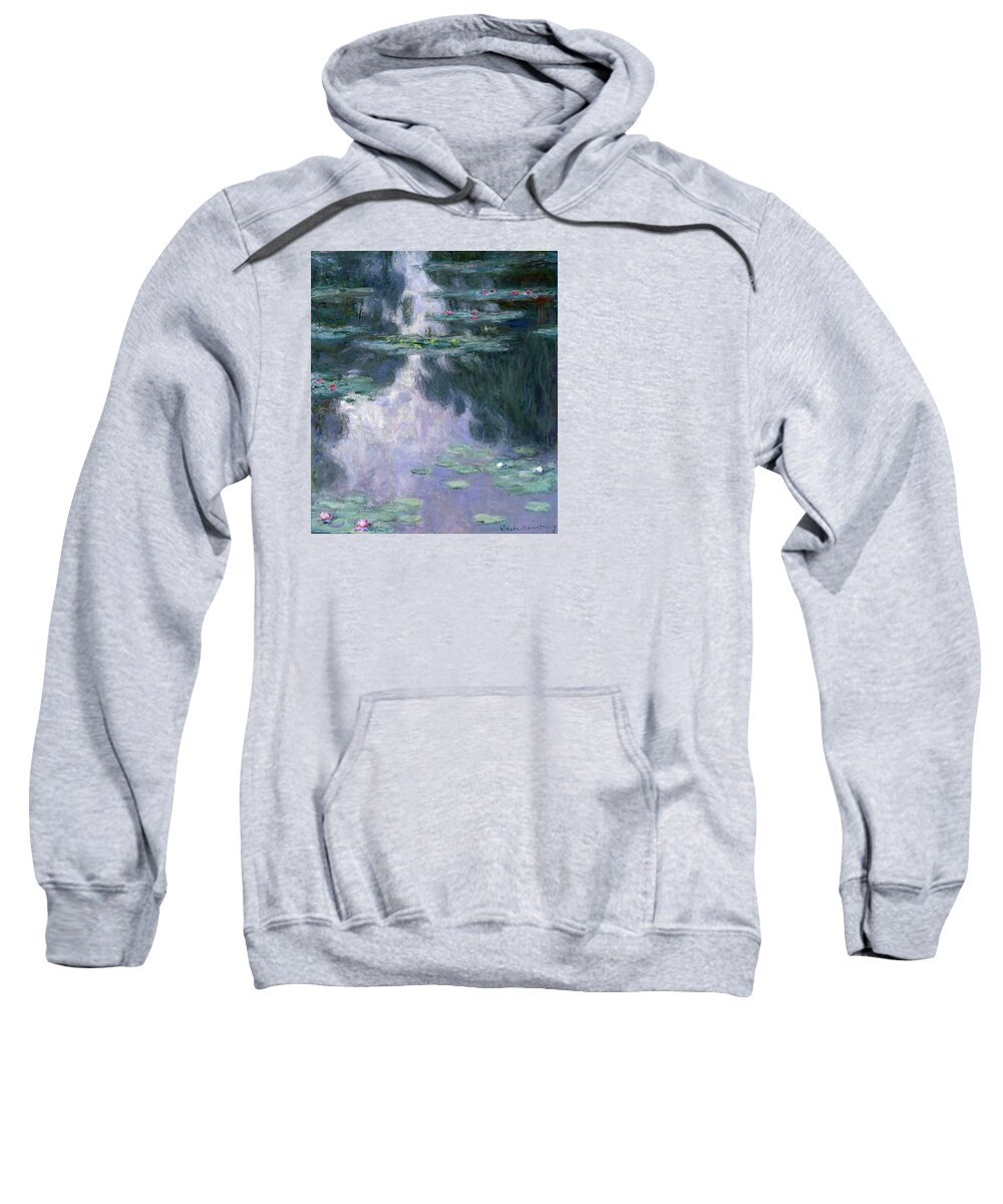 Nympheas Sweatshirt featuring the painting Waterlilies by Claude Monet