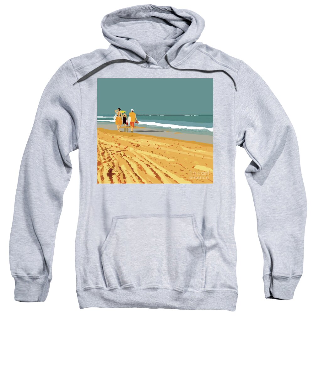 Sweatshirt featuring the digital art By The Sea #6 by Yael Reshef