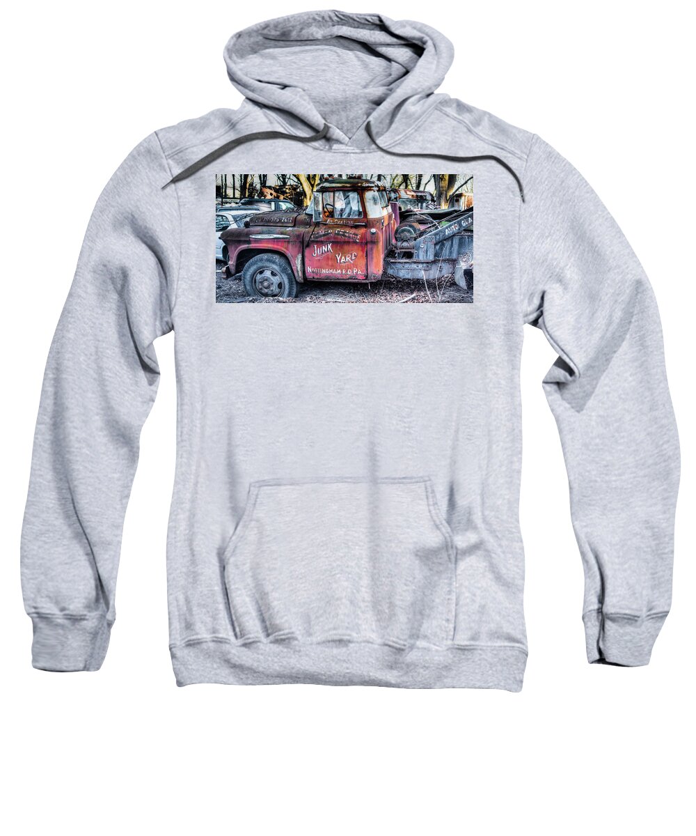 Rusty Sweatshirt featuring the photograph A Beautiful Rusty Old Tow Truck by Dennis Dame