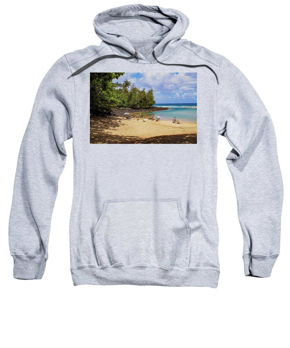 Bonnie Follett Sweatshirt featuring the photograph A Day at Ke'e Beach by Bonnie Follett