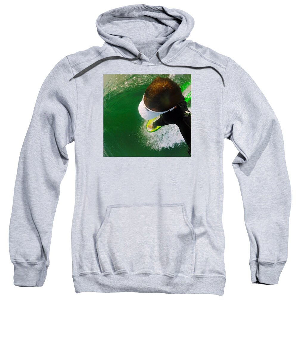 Surfing Sweatshirt featuring the photograph A Pelican's View by William Love
