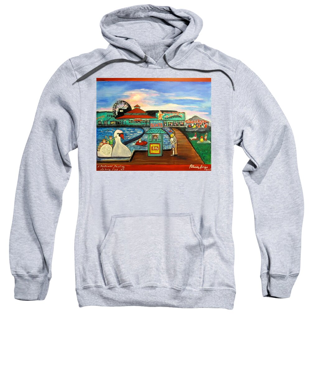 Asbury Park Art Sweatshirt featuring the painting A Postcard Memory by Patricia Arroyo