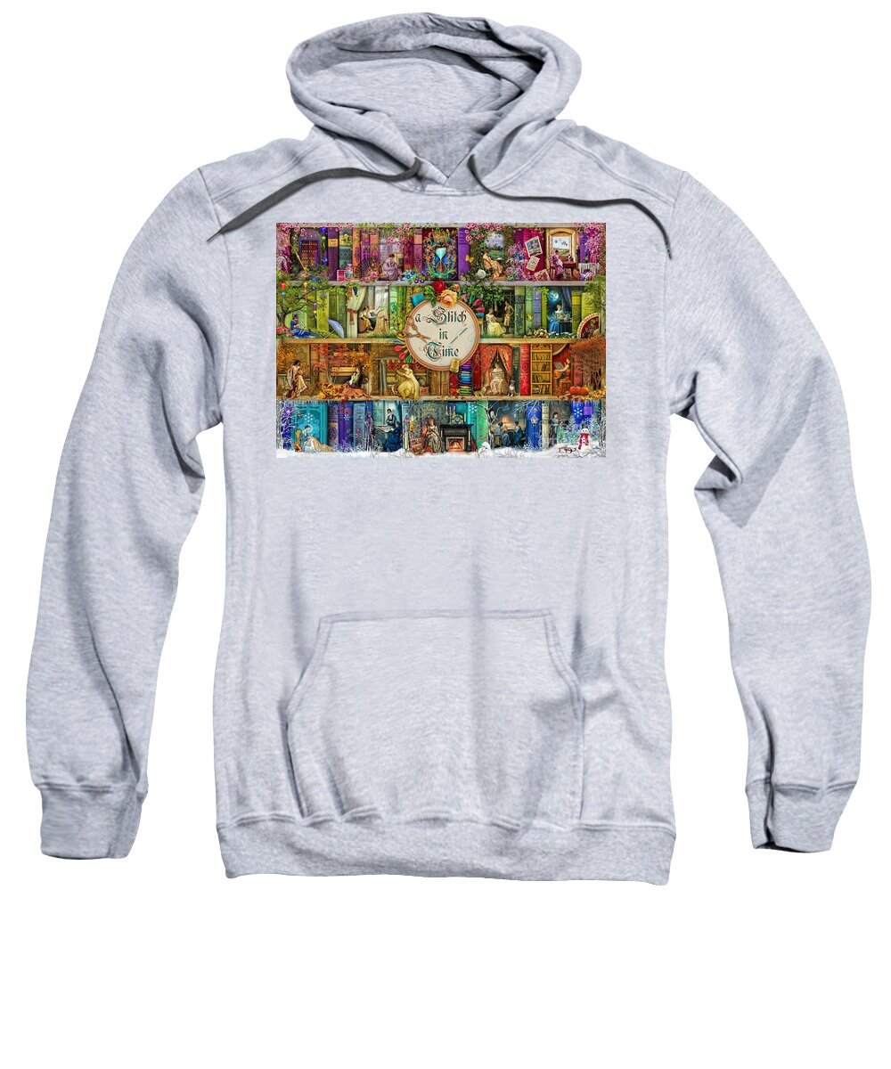 Aimee Stewart Sweatshirt featuring the digital art A Stitch in Time by MGL Meiklejohn Graphics Licensing