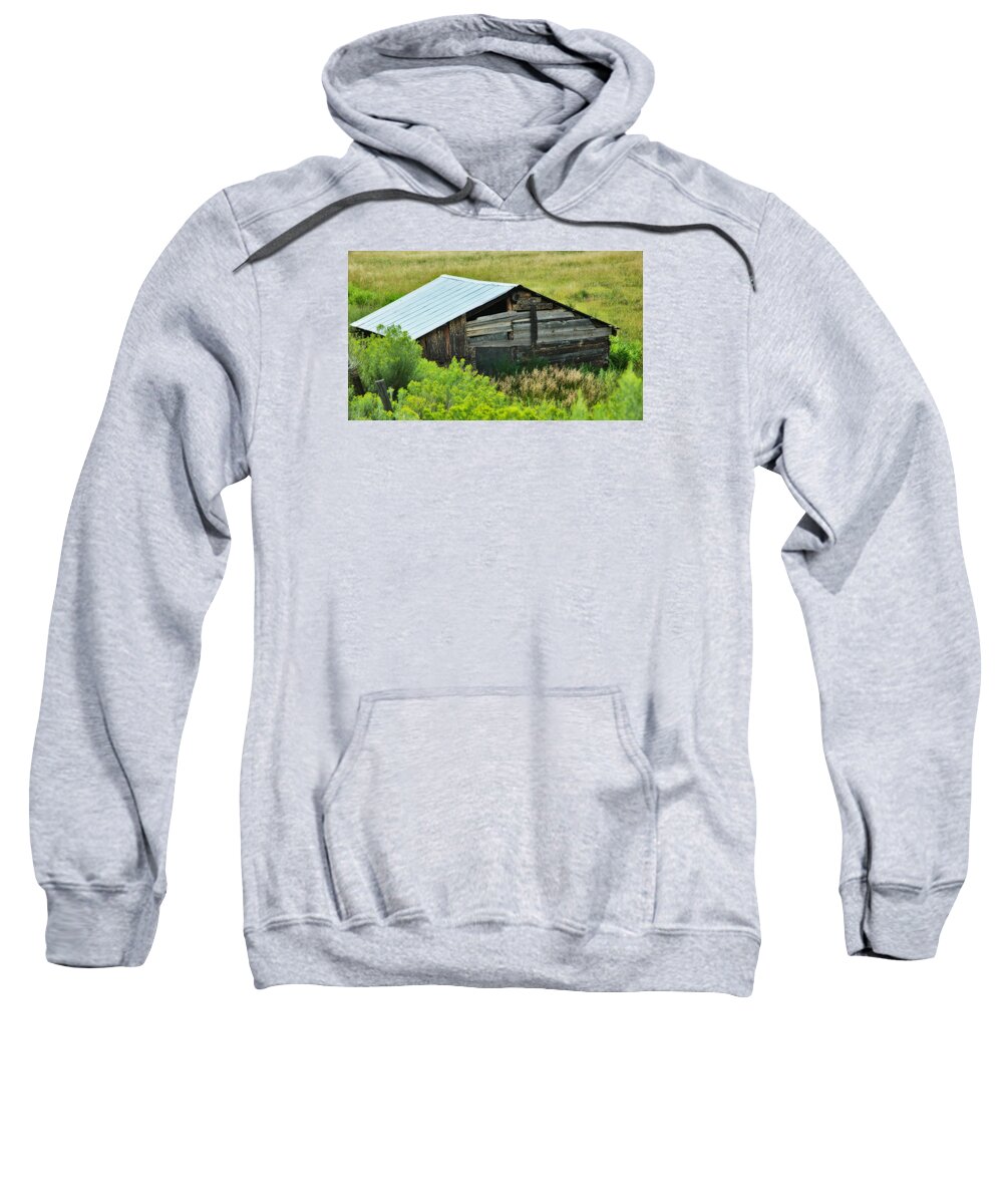 Abandoned Barn Sweatshirt featuring the photograph Abandoned Barn Of Taos New Mexico by Ginger Wakem