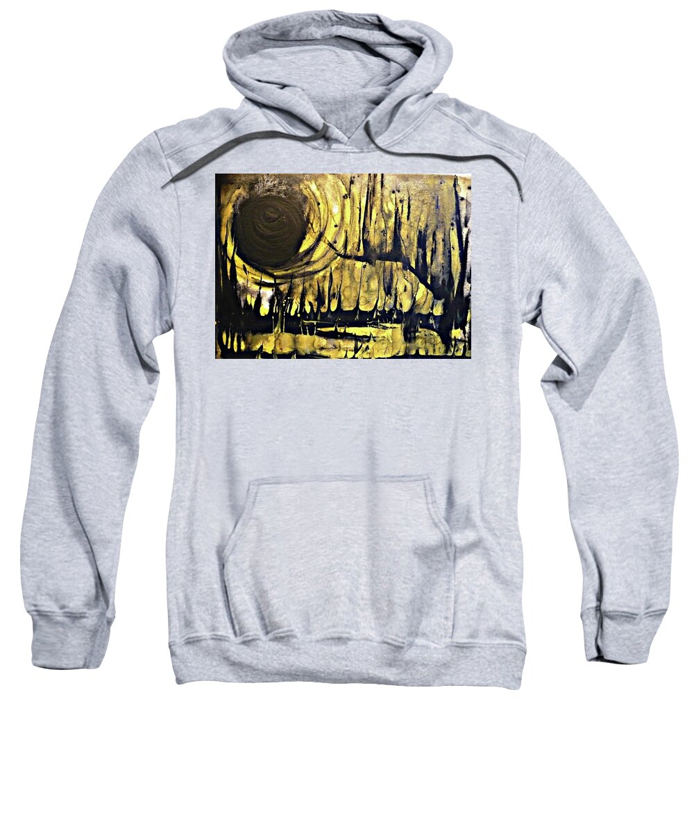 Gold Sweatshirt featuring the painting Abstract 8 by 'REA' Gallery
