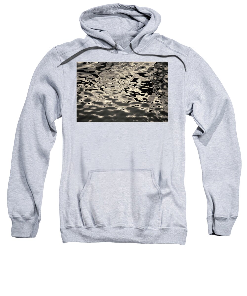 Abstract Sweatshirt featuring the photograph Abstract Dock Reflections I Toned by David Gordon