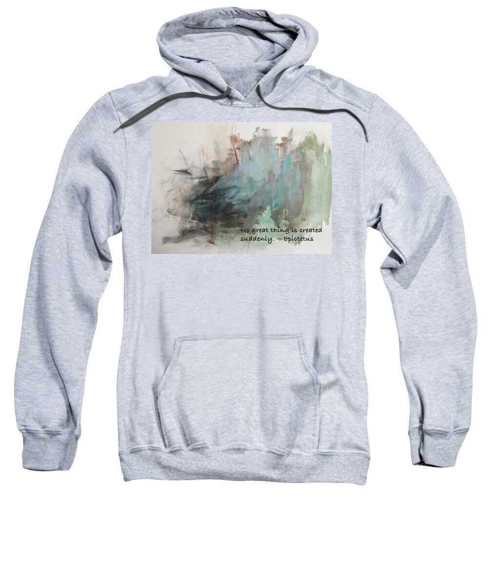Abstract Famous Quotes Framed Art Print Sweatshirt featuring the digital art Famous Quotes Epictetus by Patricia Lintner