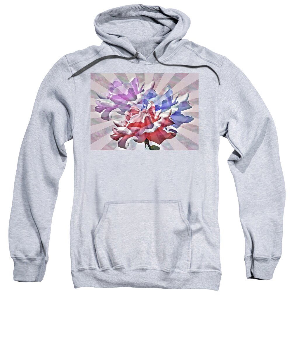 Abstract Sweatshirt featuring the mixed media Abstract Roses by Rosalie Scanlon