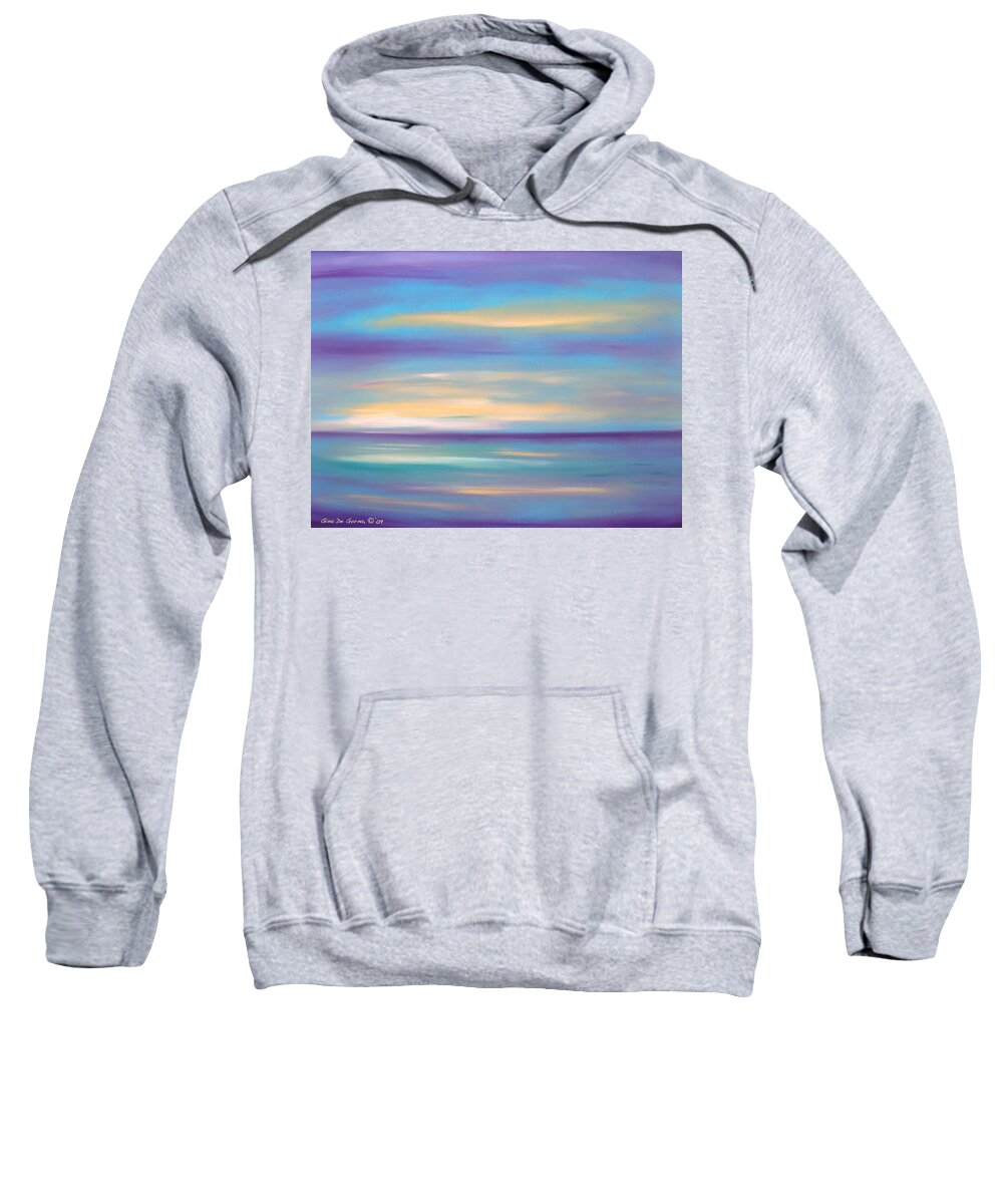 Oil Painting Sunsets Sweatshirt featuring the painting Abstract Sunset in Purple Blue and Yellow by Gina De Gorna