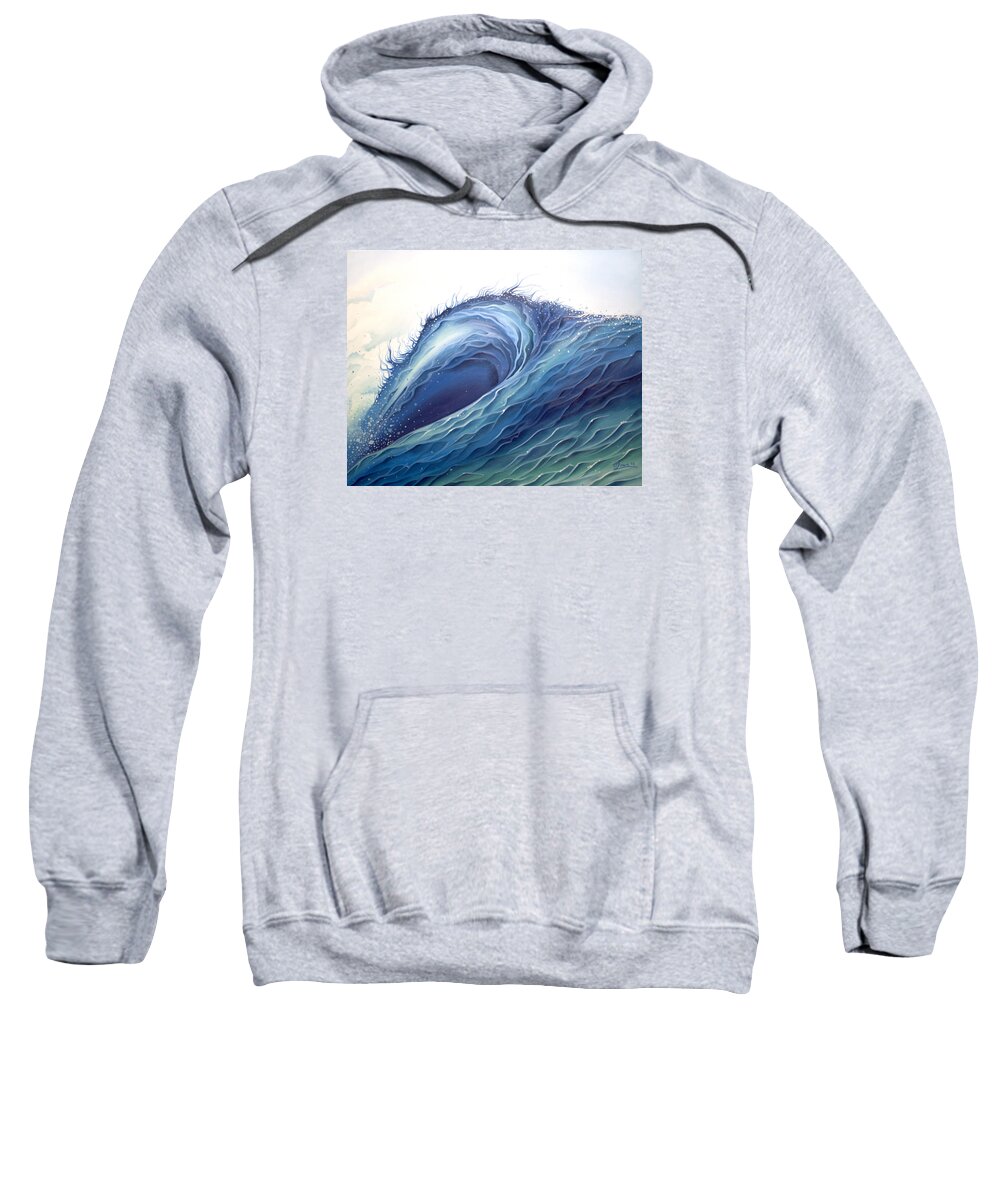Surf Art Sweatshirt featuring the painting Abyss by William Love