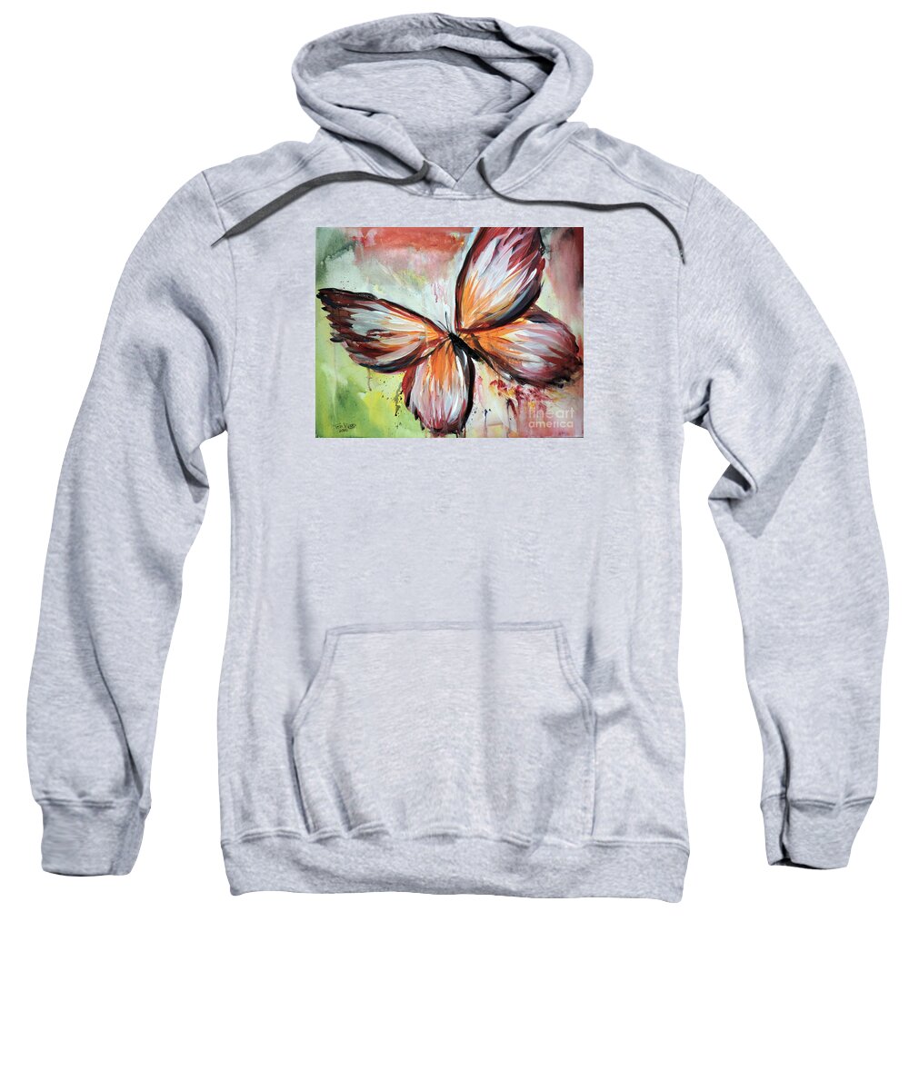 Butterfly Sweatshirt featuring the painting Acrylic Butterfly by Tom Riggs