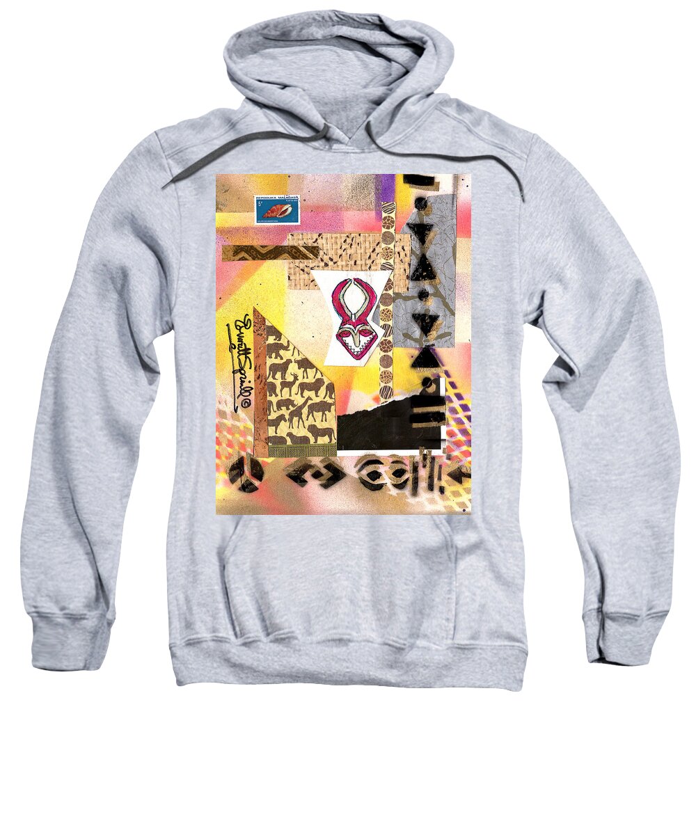 Everett Spruill Sweatshirt featuring the painting Afro Collage - f by Everett Spruill