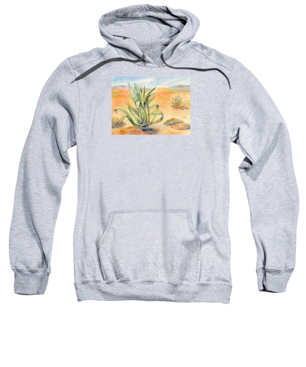 Cactus Sweatshirt featuring the painting Agave in Borrego by Amy Kirkpatrick