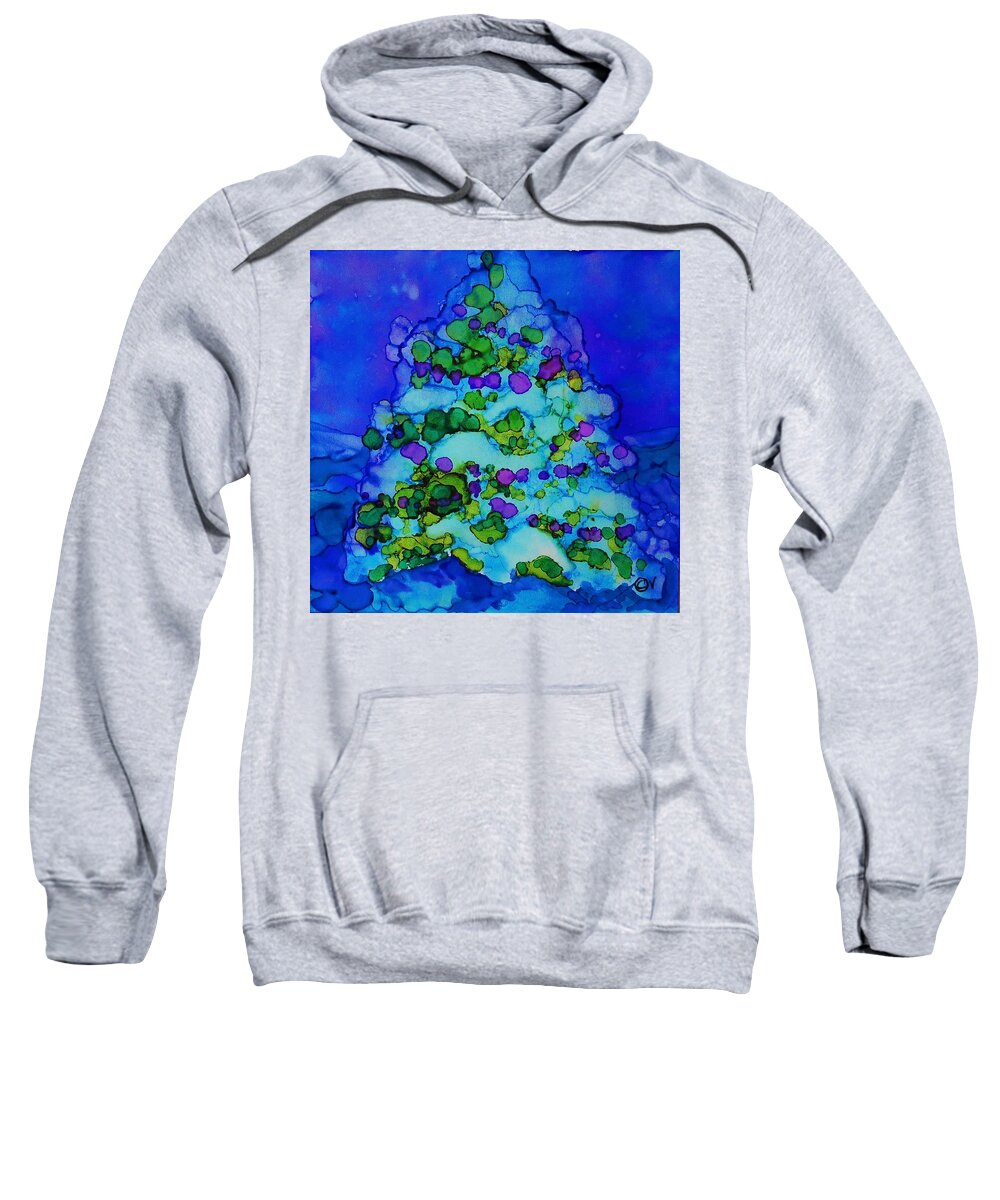 Alcohol Ink Sweatshirt featuring the painting Tree Lights - A 214 by Catherine Van Der Woerd