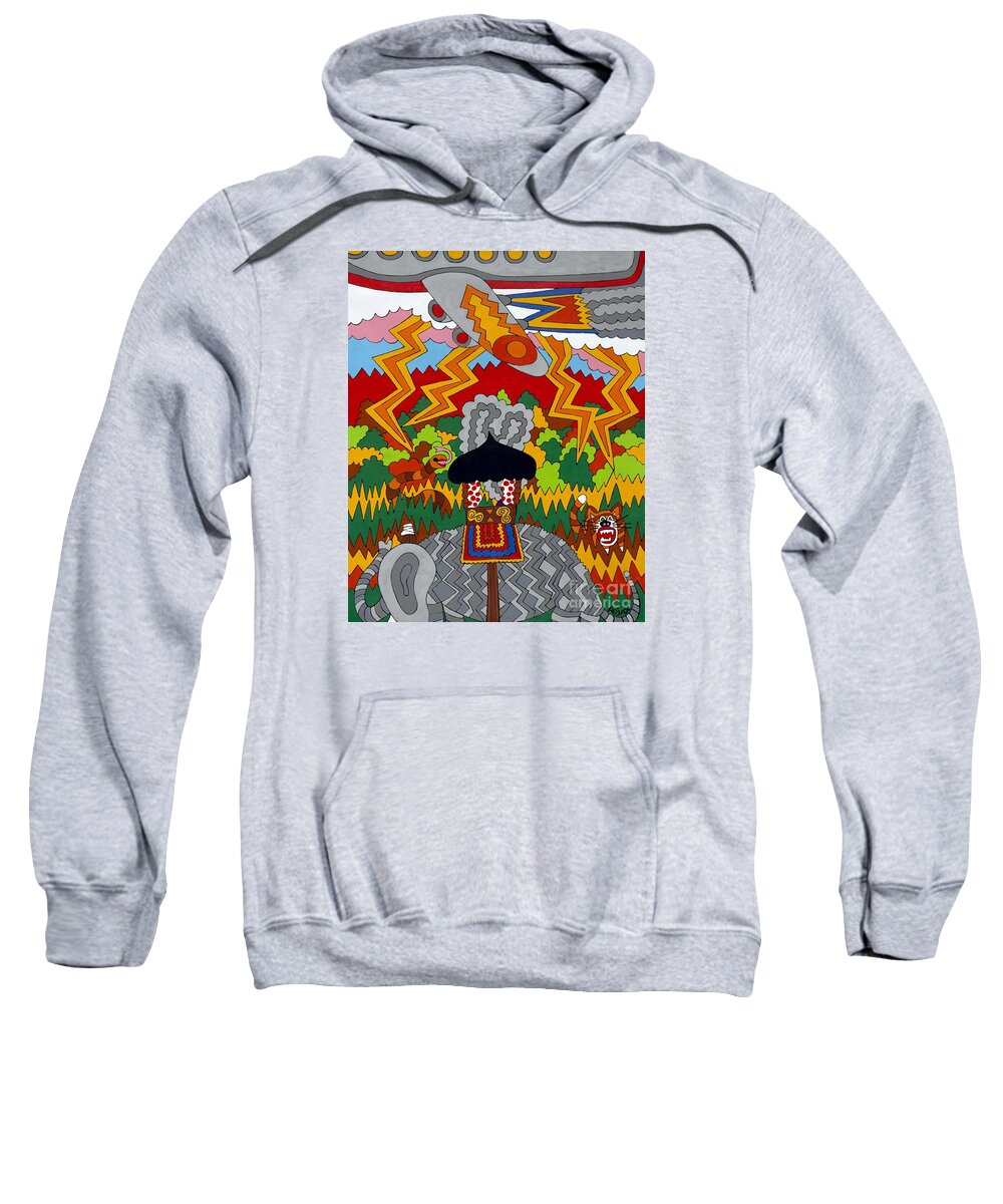 Flying Jet Sweatshirt featuring the painting Airport Limo by Rojax Art