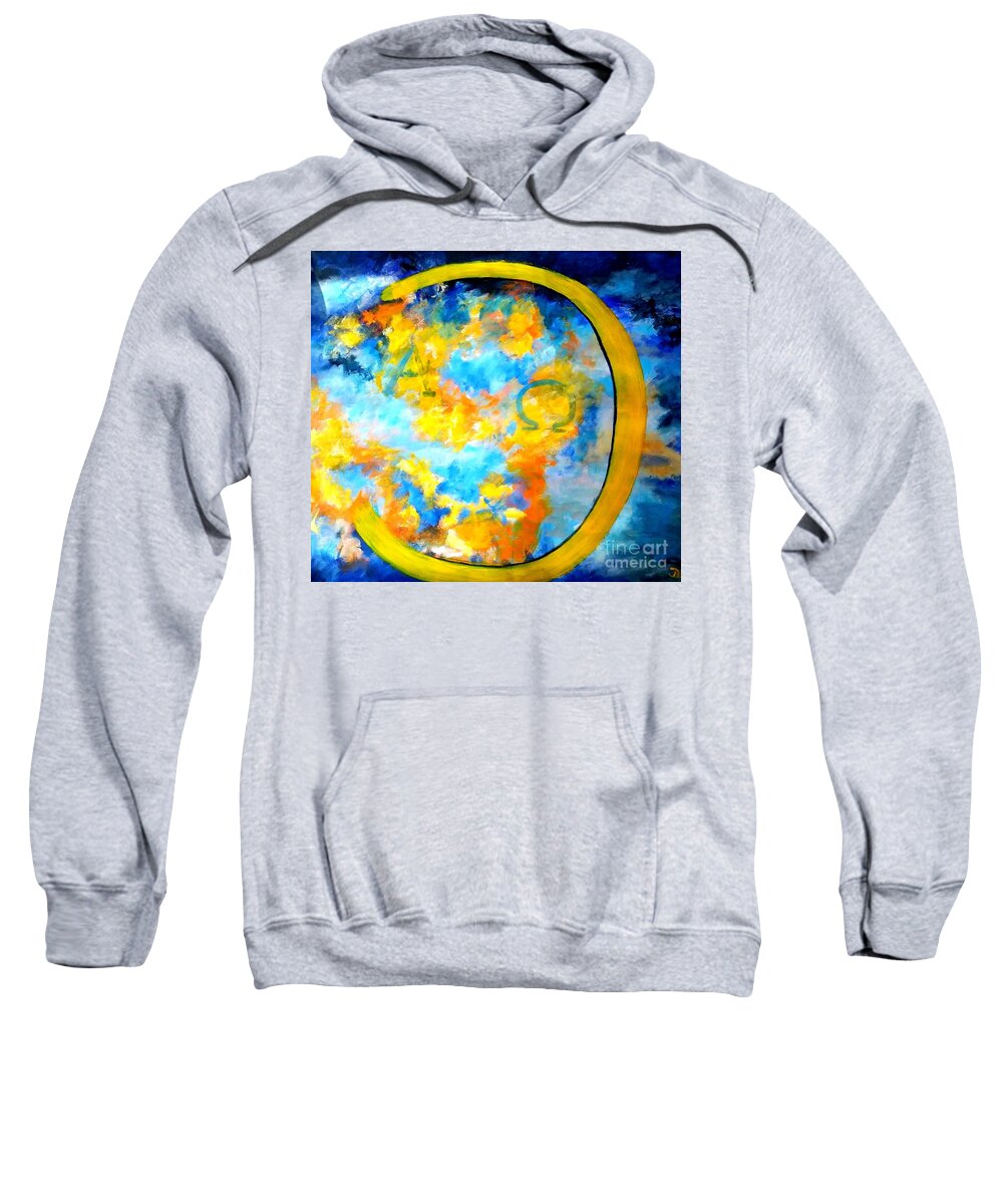 Heaven Sweatshirt featuring the painting ALPHA and OMEGA by Dagmar Helbig