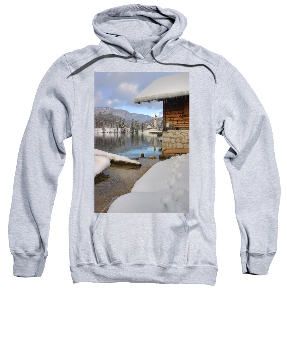 Bohinj Sweatshirt featuring the photograph Alpine winter clarity by Ian Middleton