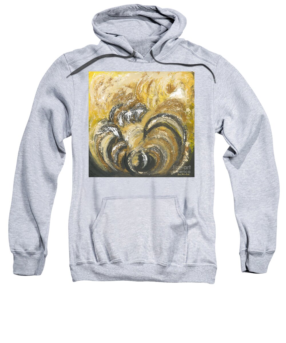 Energy Sweatshirt featuring the painting Amber is the Color of Your Energy by Ania M Milo