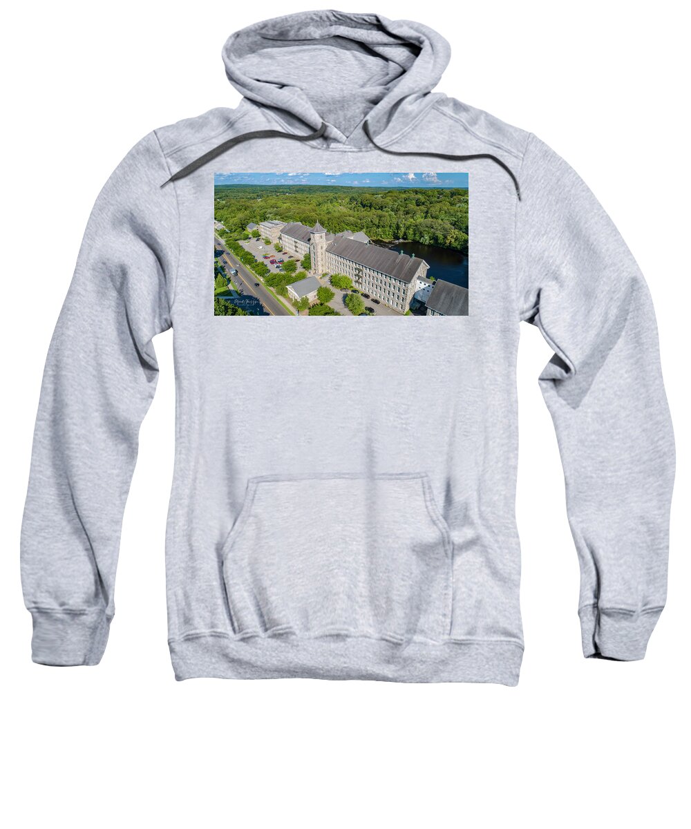 Willimantic Sweatshirt featuring the photograph American Thread Mill #2 by Veterans Aerial Media LLC