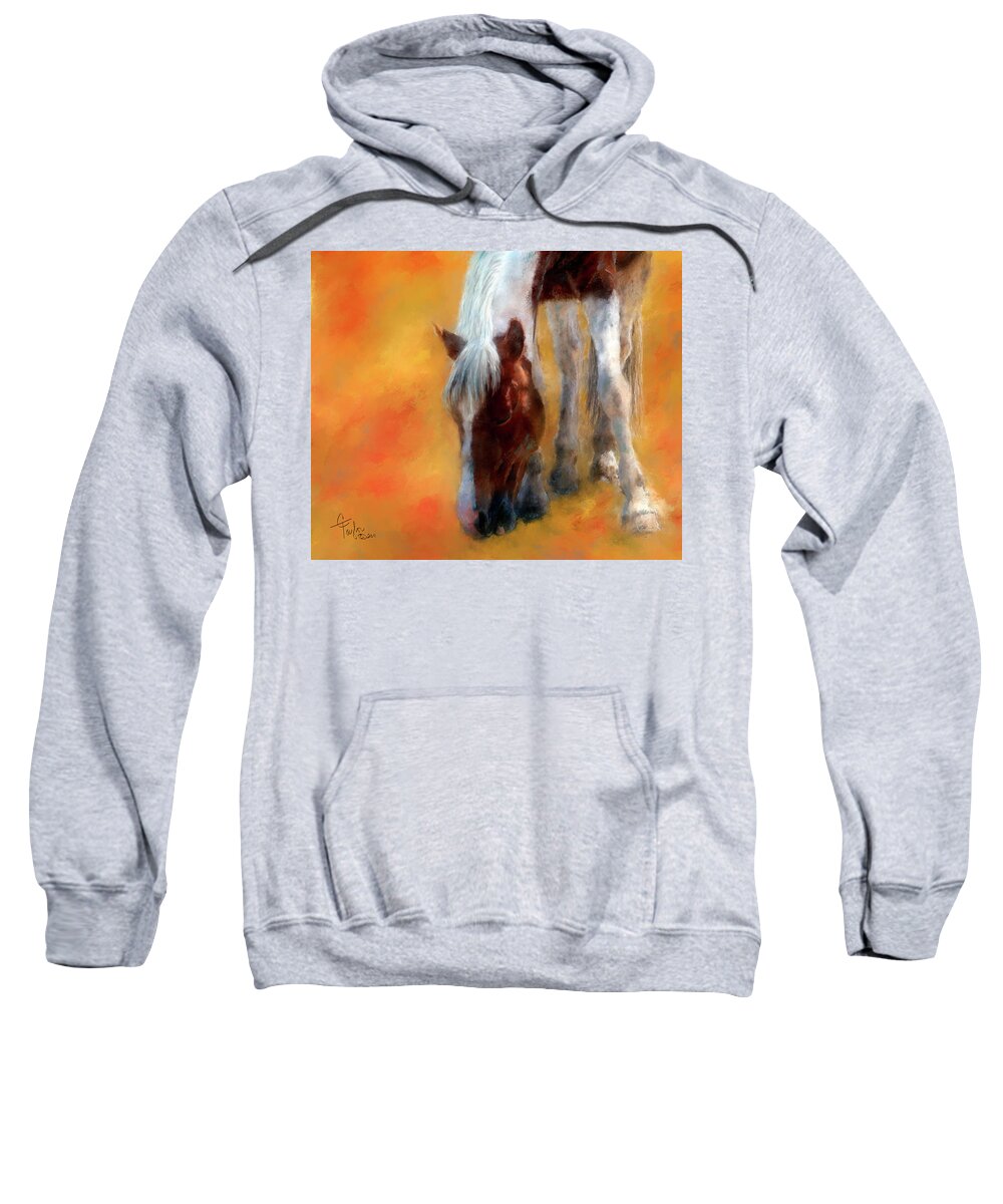 Horse Sweatshirt featuring the painting Amethyst by Colleen Taylor