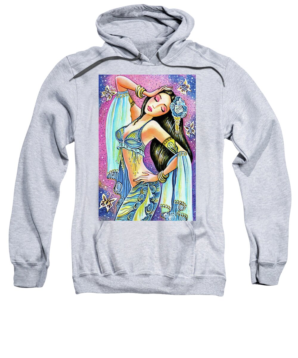 Belly Dancer Sweatshirt featuring the painting Amrita by Eva Campbell