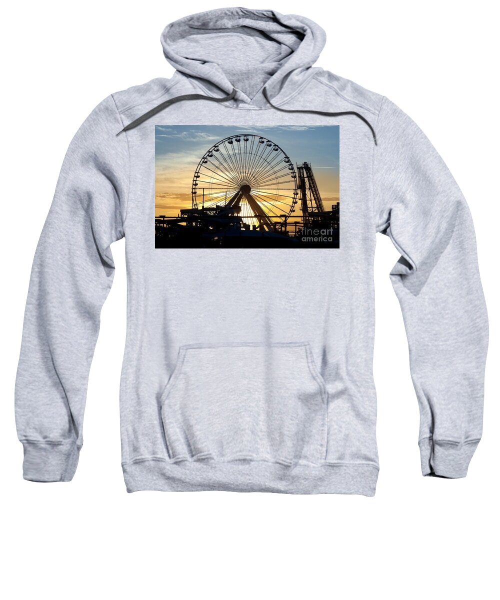 Amusement Park Sweatshirt featuring the photograph Amusement Park Sunset by Anthony Totah