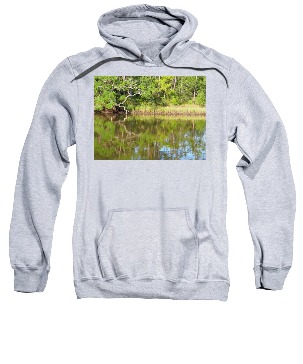 Anchorage Sweatshirt featuring the photograph Anchorage in Tom Point Creek Charleston County South Carolina by Louise Heusinkveld