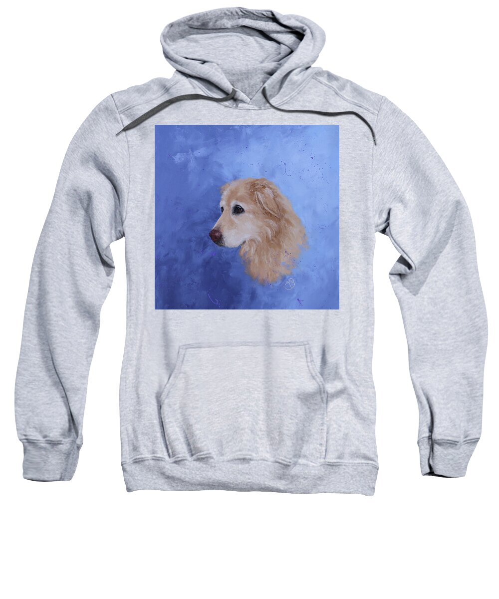 Dog Art Sweatshirt featuring the painting Angel, a Golden Retriever by Monica Burnette
