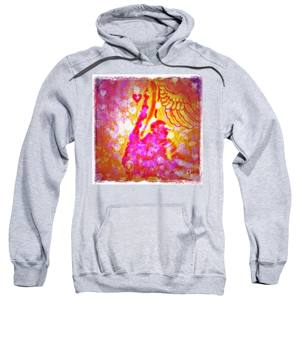  Sweatshirt featuring the mixed media Angel Stroll by Christine Paris