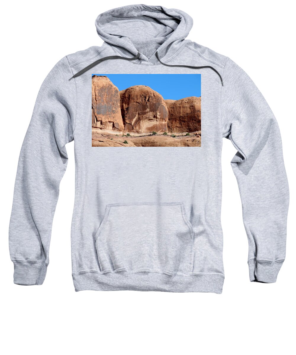 Red Rock Sweatshirt featuring the photograph Angry Rock - 3 by Christy Pooschke