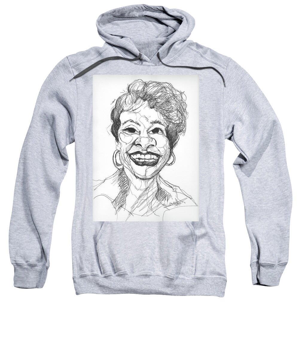 Caricatures Sweatshirt featuring the drawing Annette Caricature by Michelle Gilmore