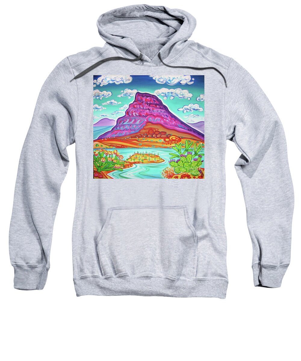 Colorful Artwork Sweatshirt featuring the painting Apache Peak by Rachel Houseman