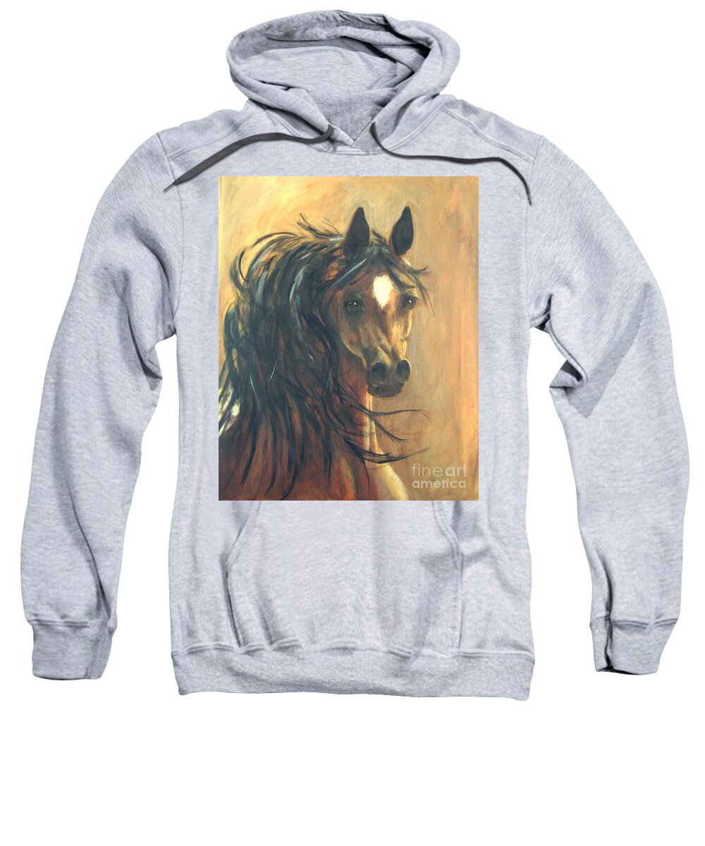 Horses Sweatshirt featuring the painting Appaloosa by Elizabeth Ellis