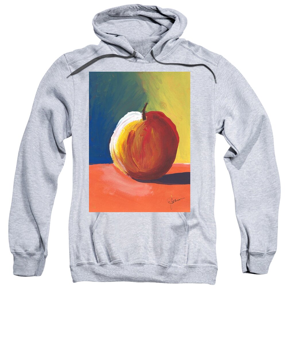 Abstract Apple Sweatshirt featuring the painting Apple 1 by Elise Boam