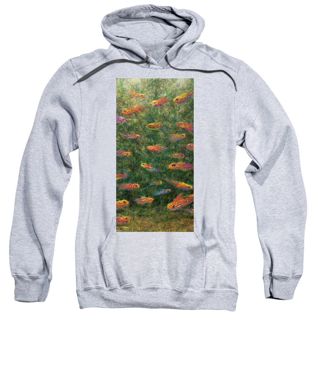 Aquarium Sweatshirt featuring the painting Aquarium by James W Johnson