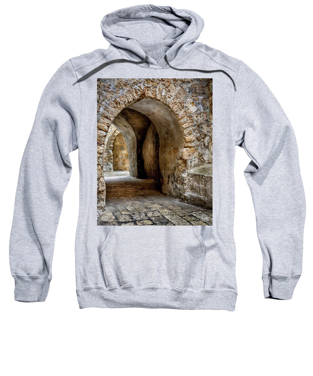 Arched Walkway Sweatshirt featuring the photograph Arched Walkway by Endre Balogh