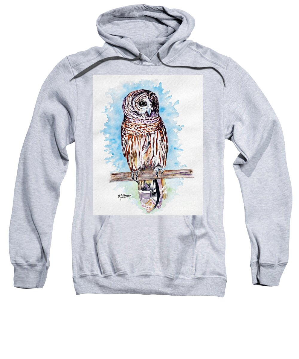 Owl Sweatshirt featuring the painting Archie by Maria Barry