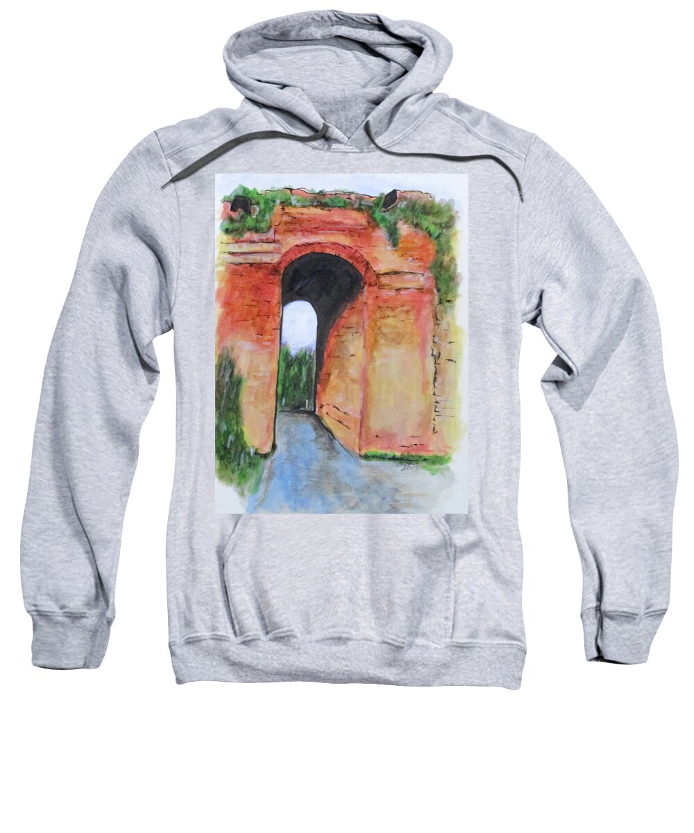 Ruins Sweatshirt featuring the painting Arco Felice, Revisited by Clyde J Kell