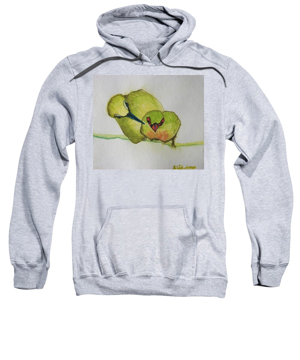 Birds Sweatshirt featuring the painting Are you Alright by Patricia Arroyo